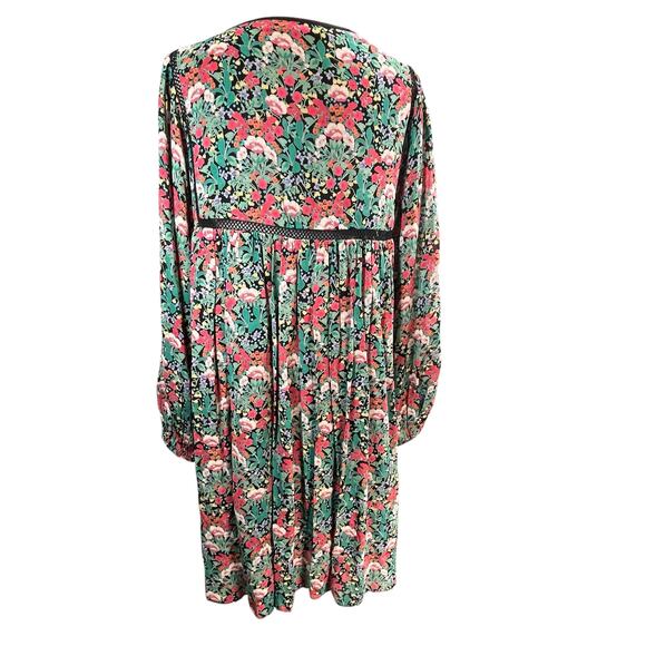 Floreat Anthropologie Boho Floral Embroidered Tunic‎ Dress V-Neck Size M - Picture 5 of 8